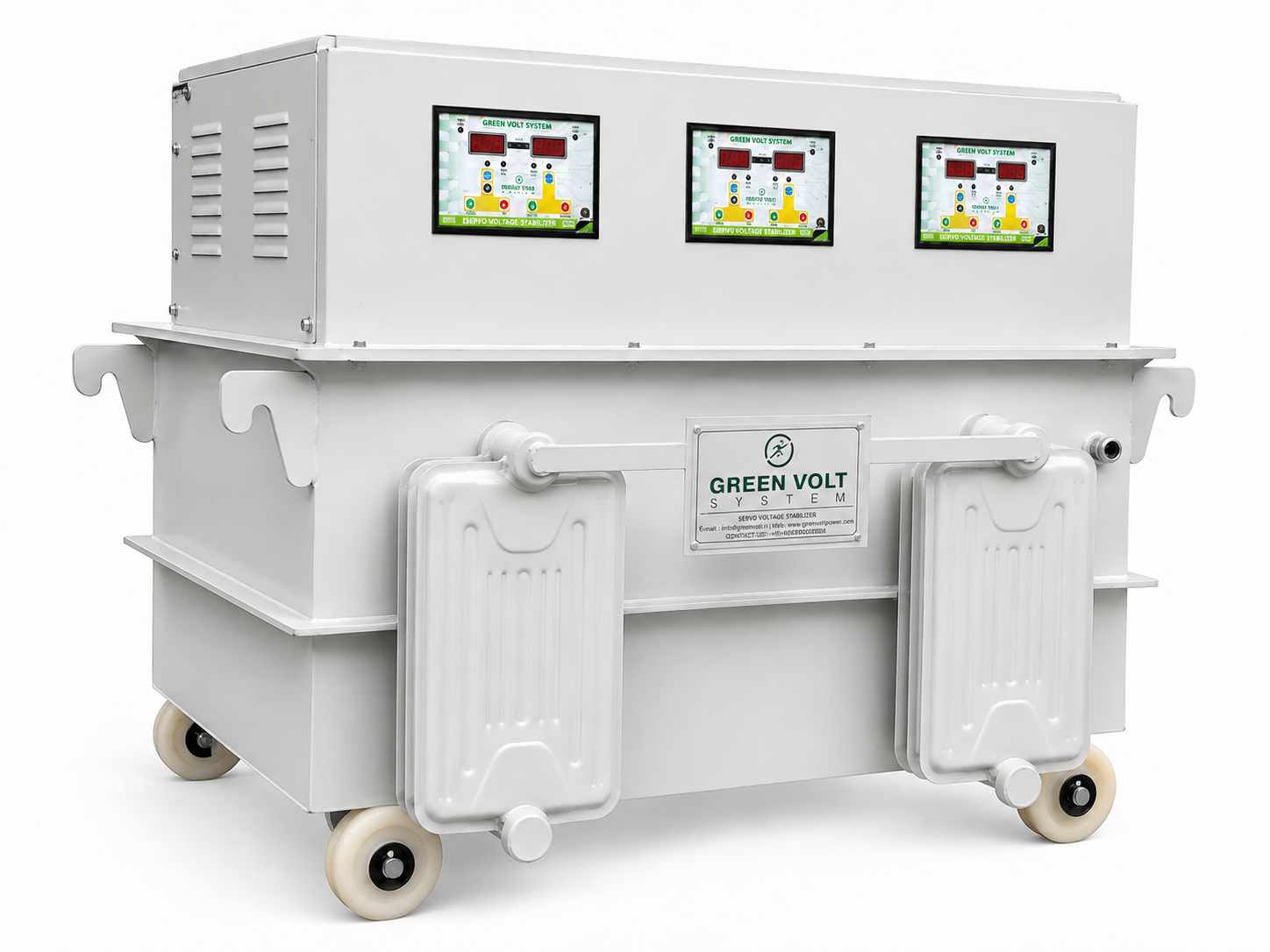 3-Phase Oil Cooled Servo Voltage Stabilizer Side View